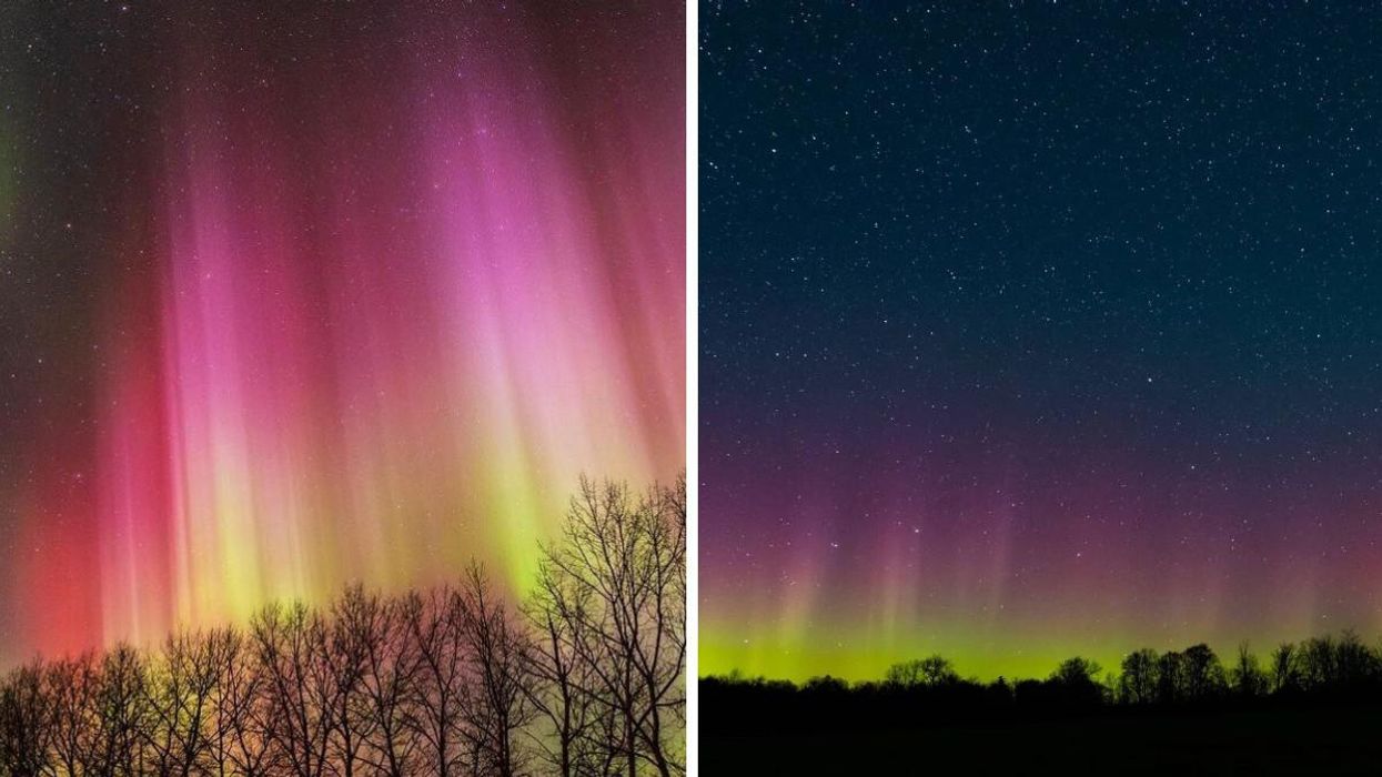 The Northern Lights Put On A Stunning Show In Canada That Turned The Sky Purple & Red (PHOTOS)