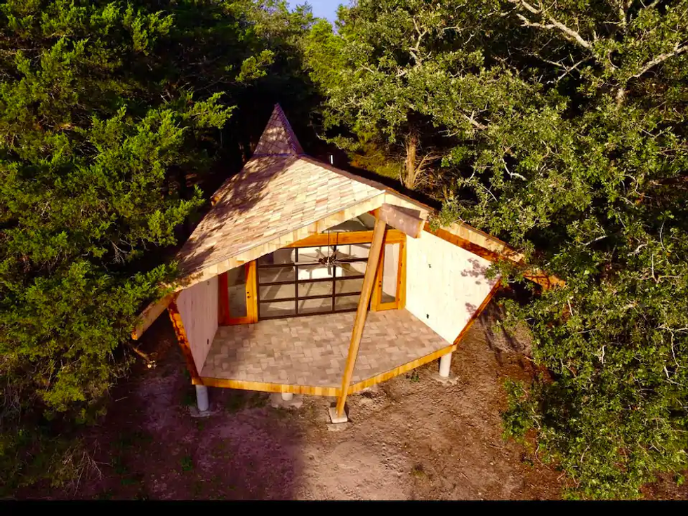The odd exterior of the Red Rock Airbnb.