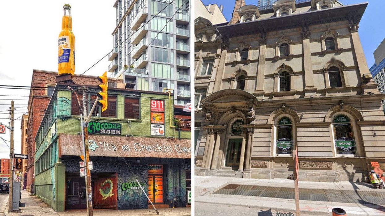 The old Crocodile Rock. Right: The Irish Embassy Pub & Grill