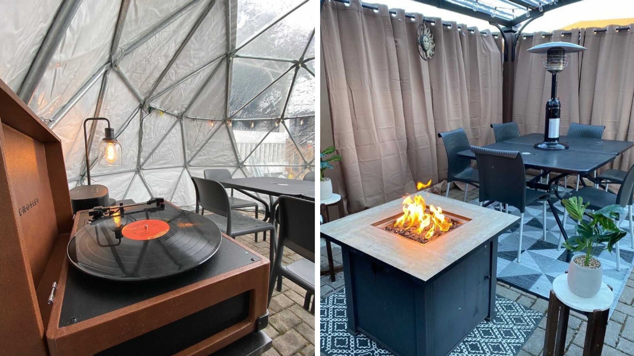 The Olde Stone Cottage Pub's heated patio in Toronto.