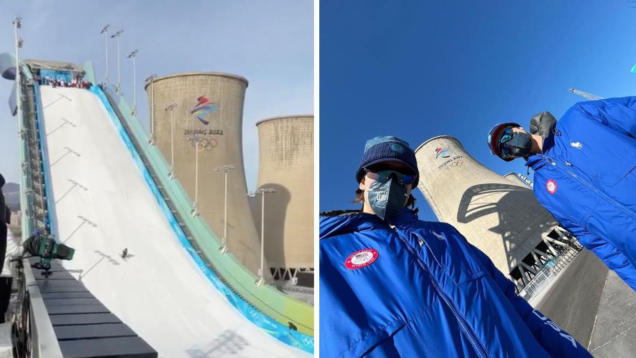 The Olympic Ski Jump In Beijing Is Giving Us Nuclear Power Plant Vibes From 'The Simpsons'