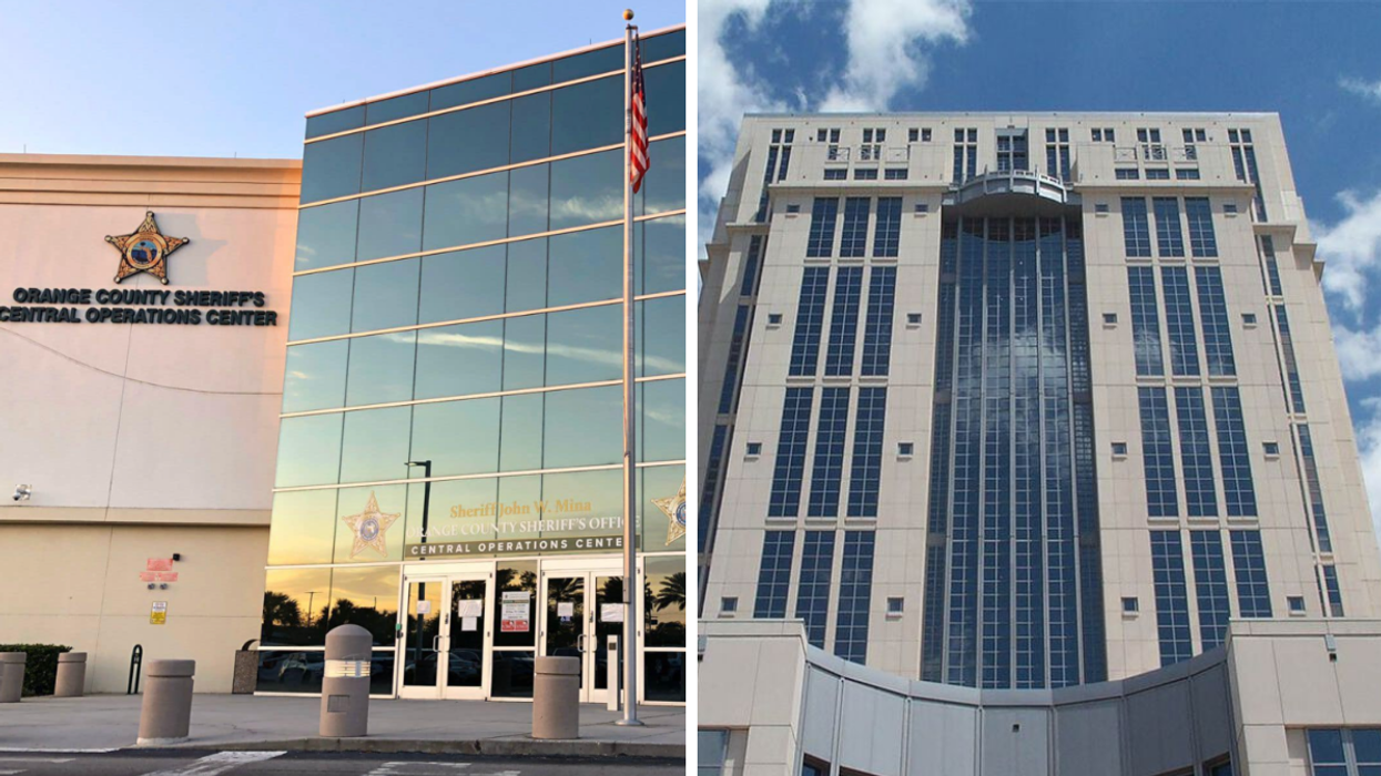 The Orange County Sheriff's Office Central Operations Center. Right: The Orange County Courthouse.