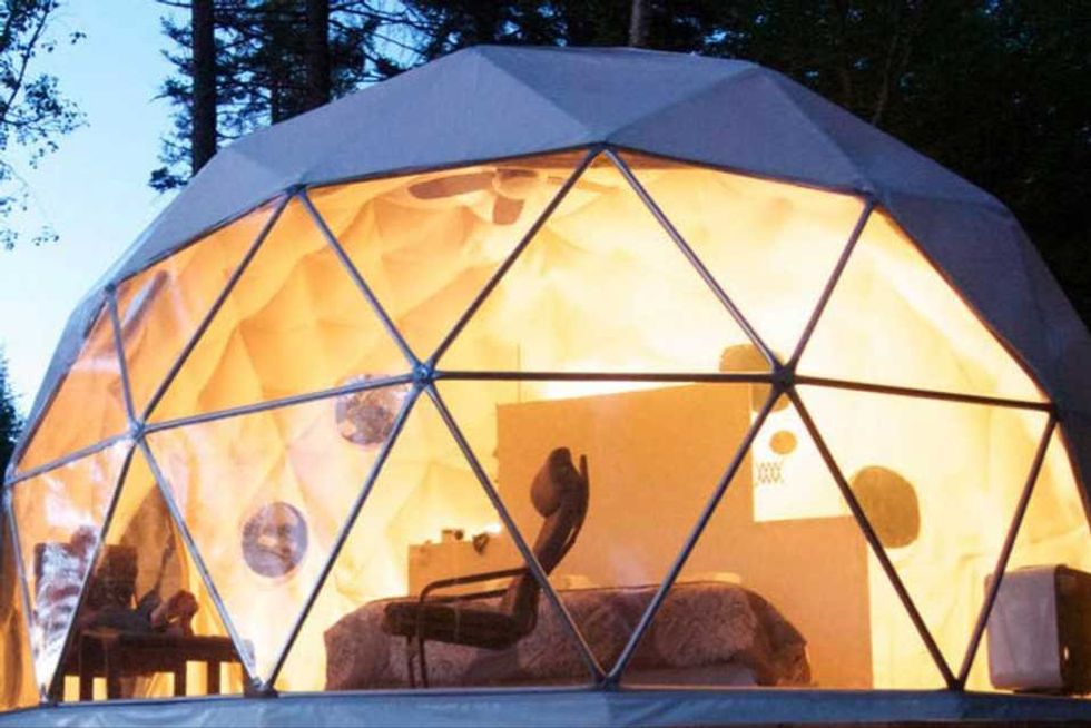 The outside of the enchaning dome.