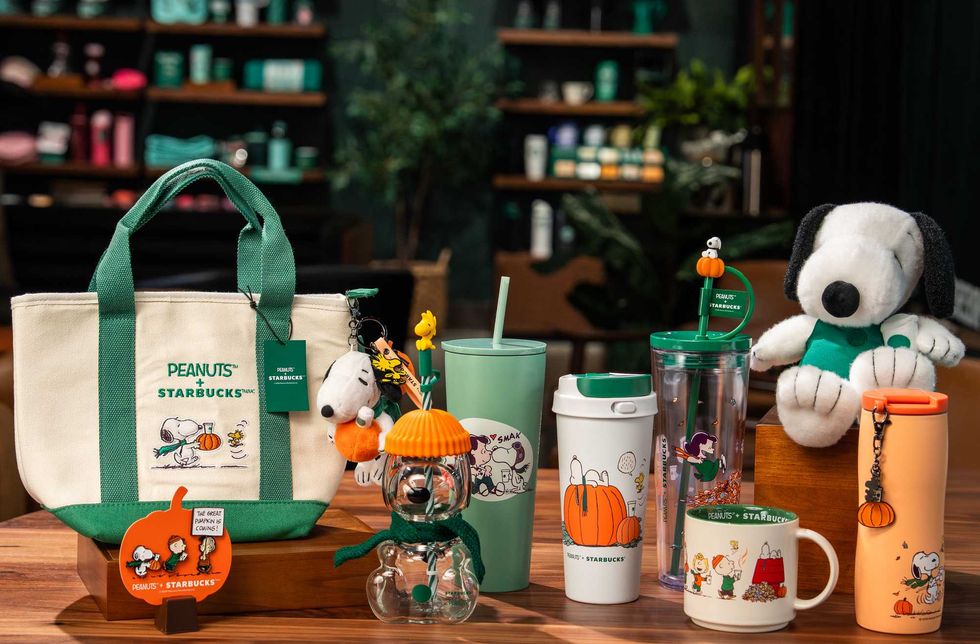 The Peanuts & Starbucks collection launches Sept. 15 and will be available while supplies last in participating Starbucks coffeehouses across Canada