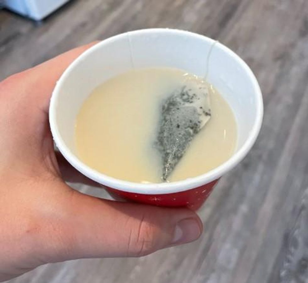 The peppermint white hot chocolate.