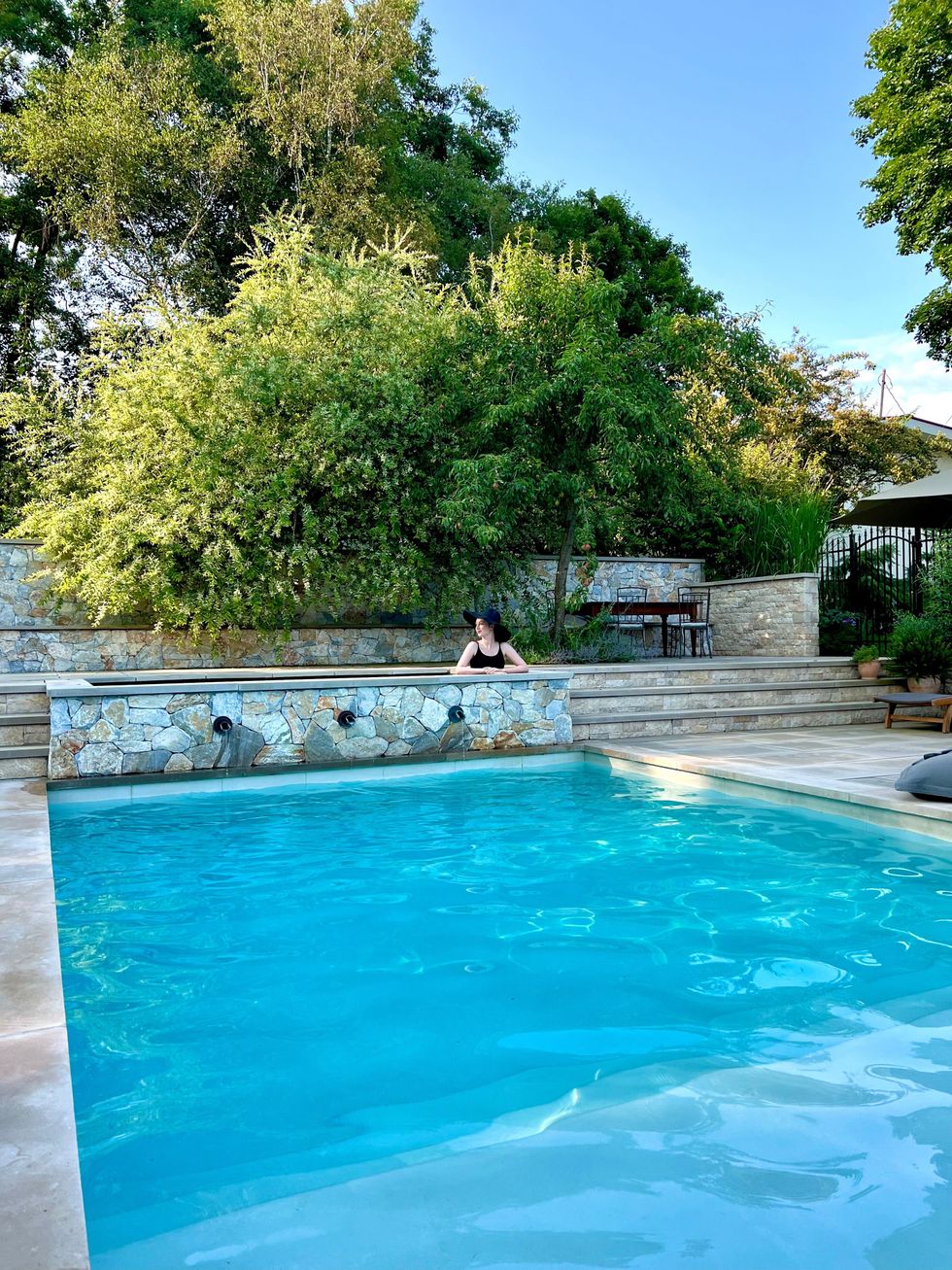 The pool and hot tub.