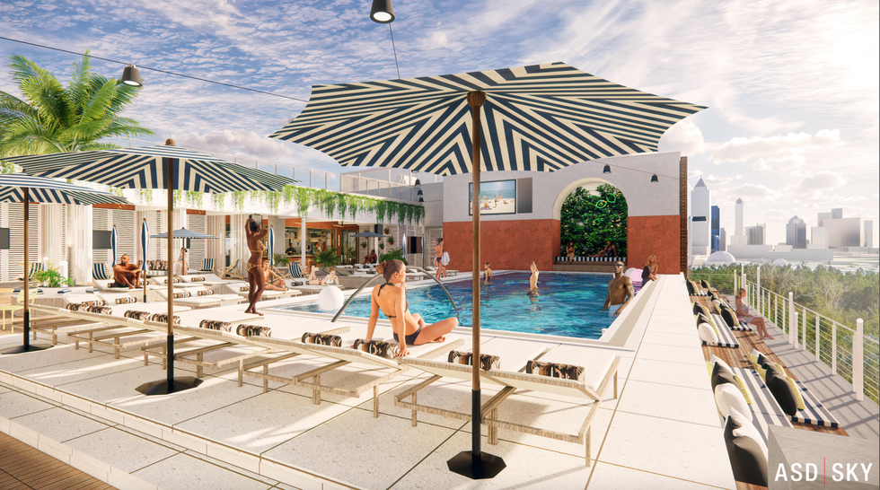 The pool at Rooftop L.O.A.