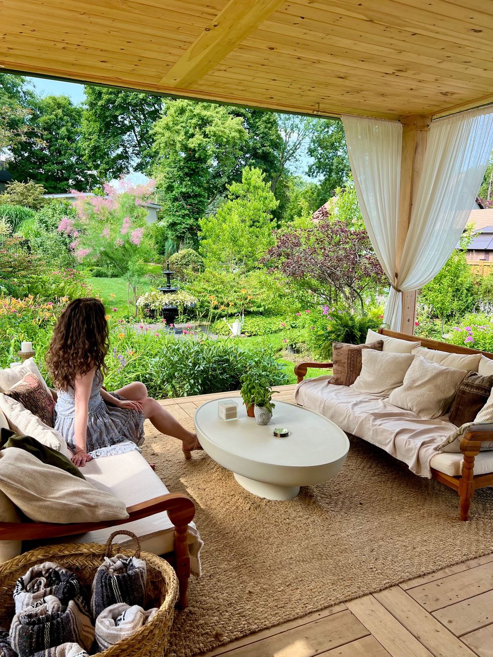 The porch and gardens.