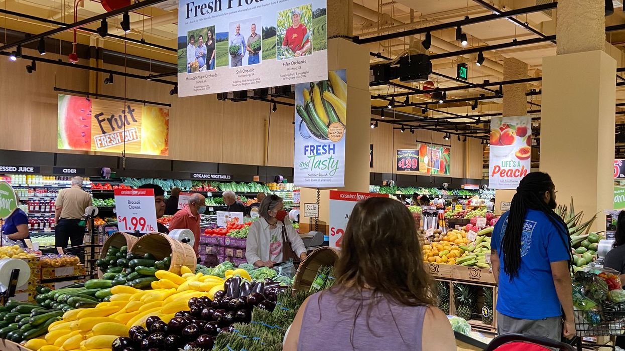 The produce section of a grocery store.