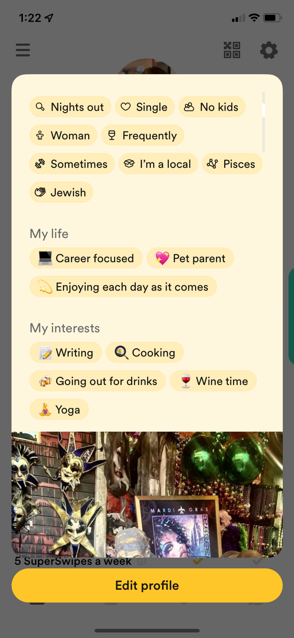 The questions you answer on Bumble BFF.