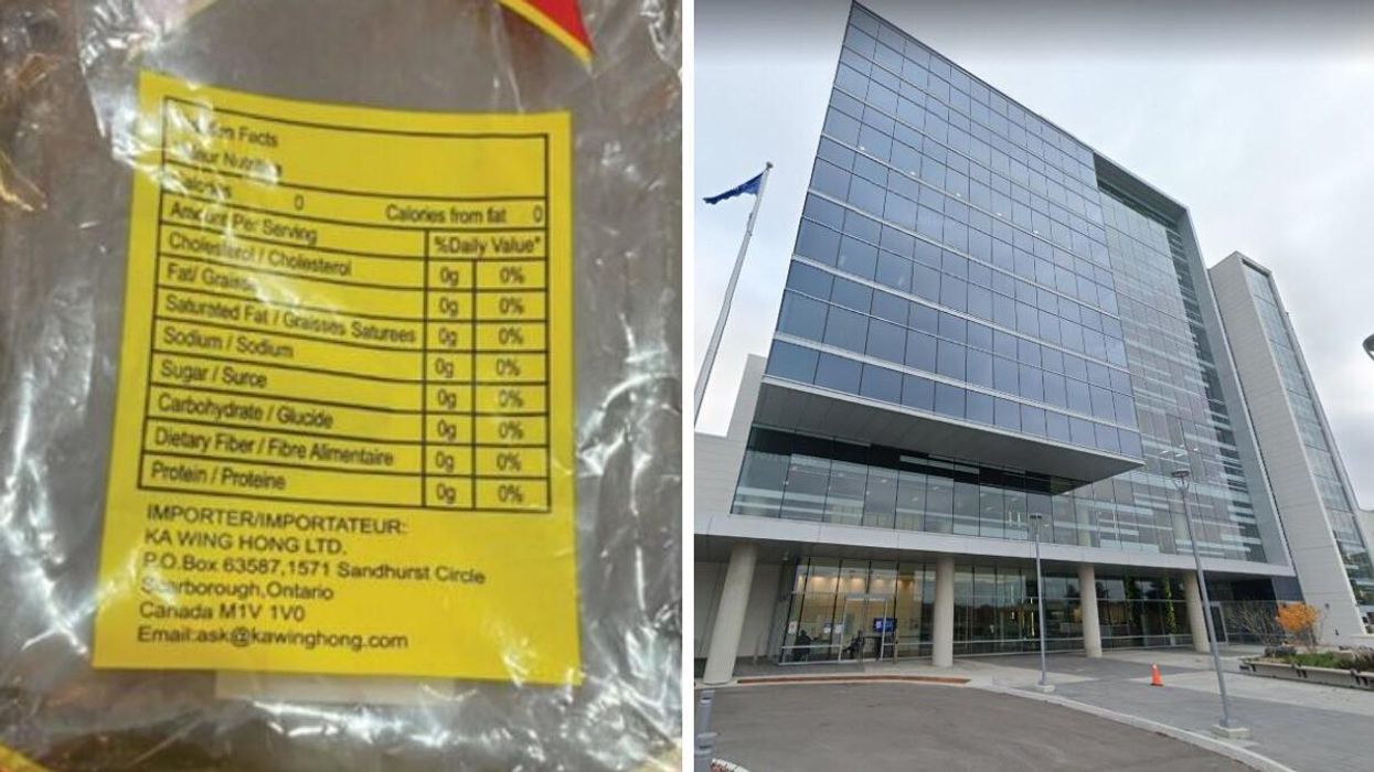 The recalled product. Right: York Region Public Health.