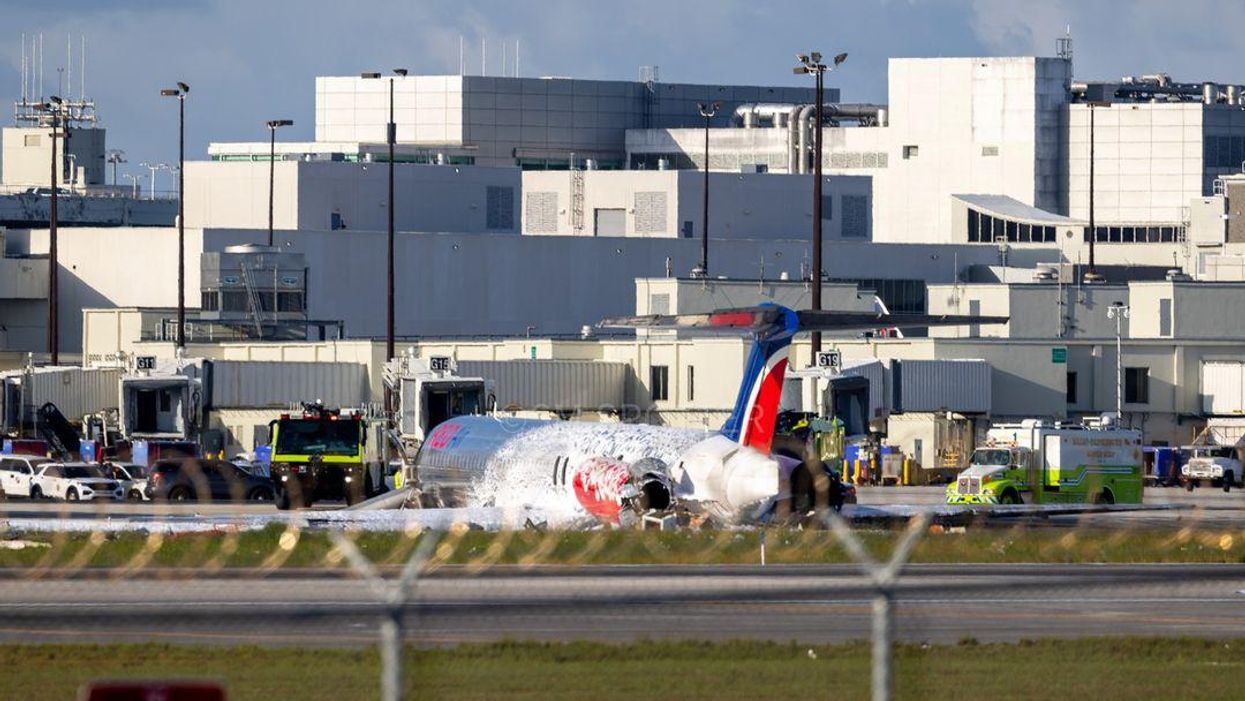 The Red Air plane crash scene at Miami International Airport.