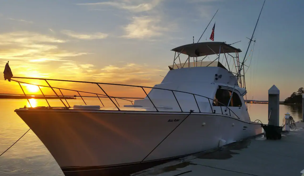 The Reel Blues boat.