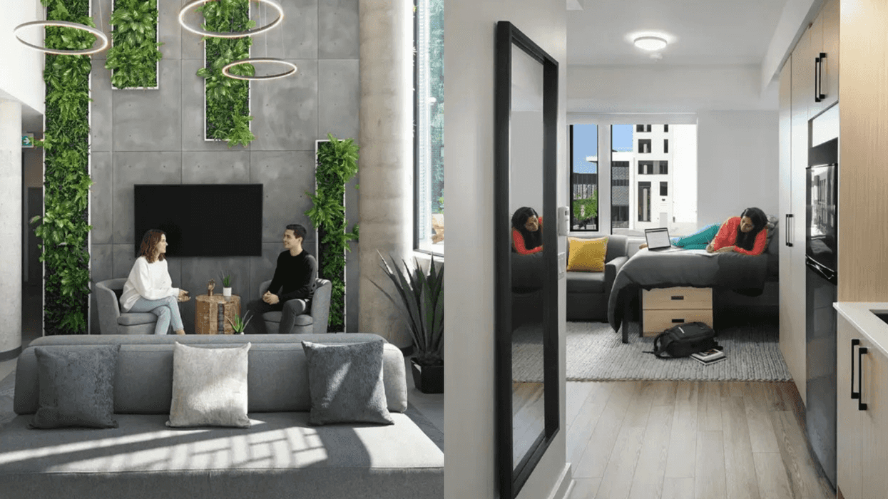 The Revalie student housing lounge