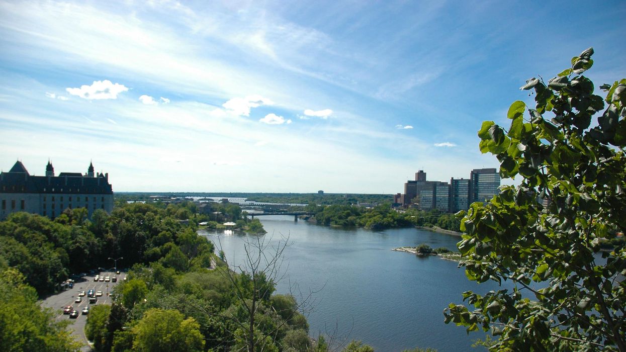 The Rideau Canal on a sunny day in Ottawa.