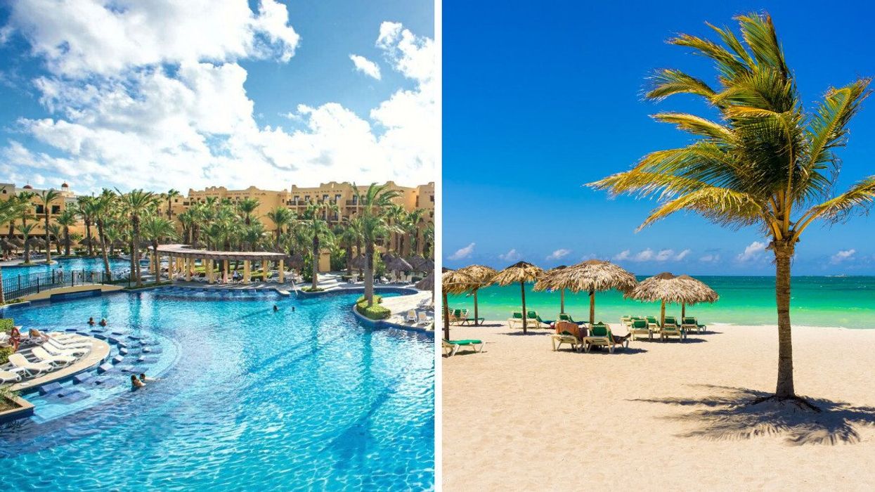 The Riu Santa Fe resort in Los Cabos, Mexico. Right: A beach in Varadero, Cuba.