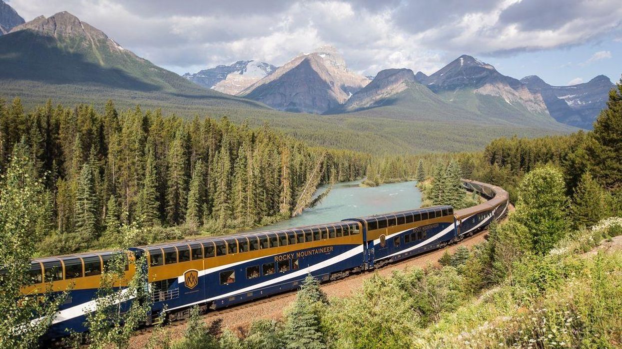 The Rocky Mountaineer in Alberta.