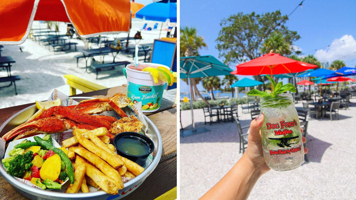 The Salty Crab Bar & Grill. Right: Doc Ford's Bar & Grille Mojito.