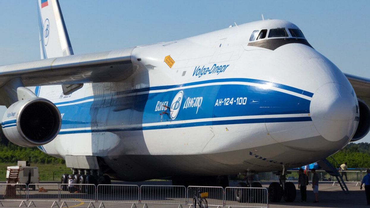 The same type of Russian cargo plane that is parked at Toronto Pearson International Airport (YYZ).