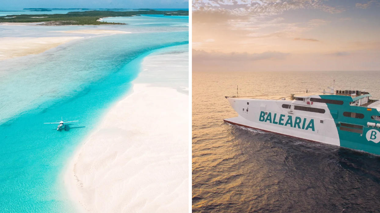 The sea plane that gets you to the Bahamas. Right: The ferry that gets you to the Bahamas.