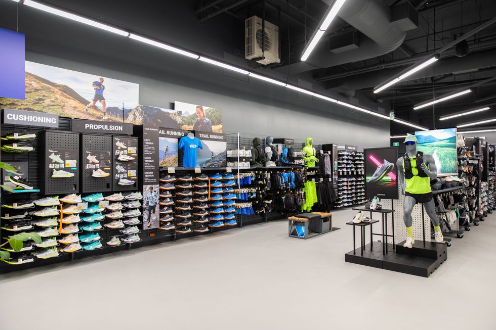 The shoe department at Decathlon's Vancouver store.