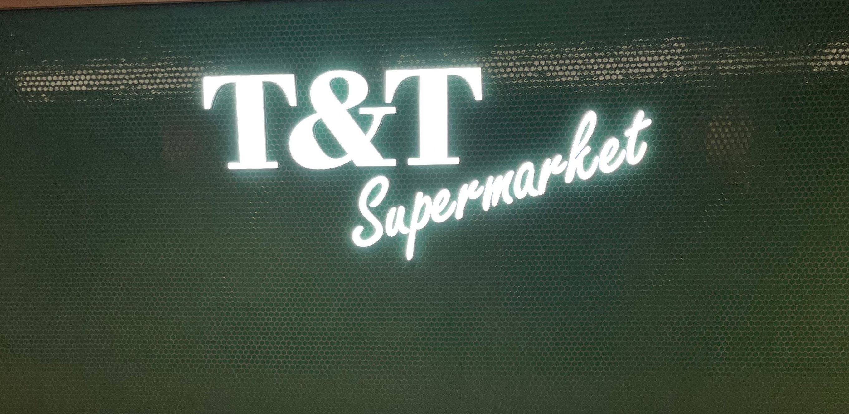 The sign outside of the T&T Supermarket.