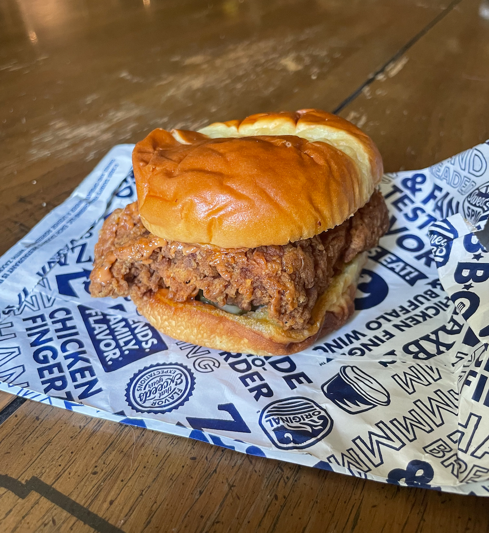 The signature chicken sandwich from Zaxby's.