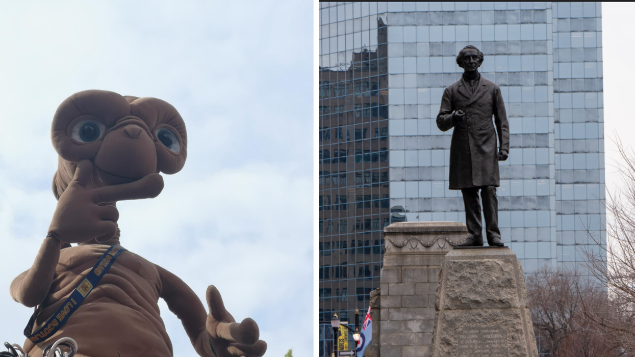 The Sir John A. Macdonald Statue In Hamilton Has Been Replaced With E.T.