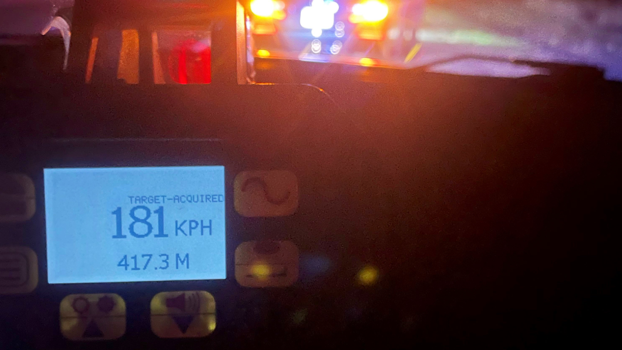 The speed the Ontario driver was going.