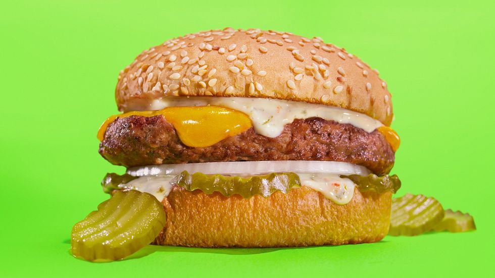 The Spicy Dill Pickle Mama Burger.