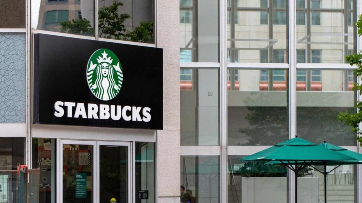 The Starbucks cafe in downtown.