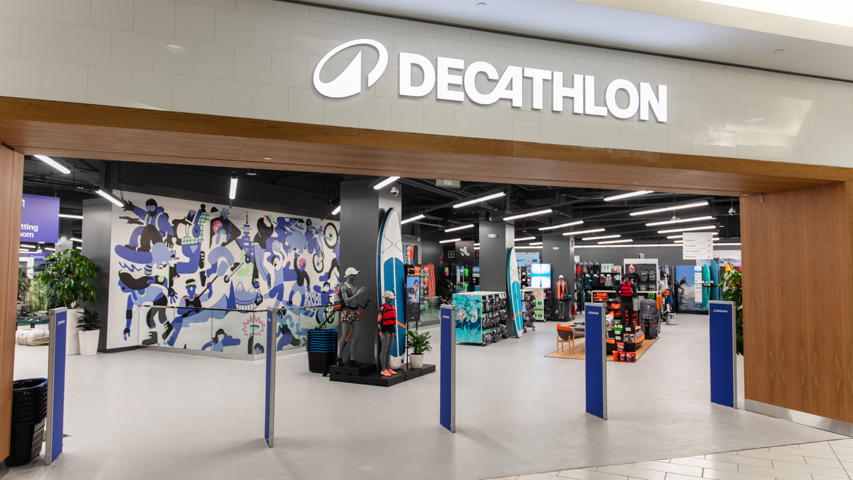 The storefront of the new Decathlon store in Metropolis at Metrotown, Burnaby.