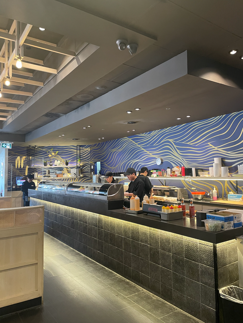 The sushi bar at Kaka Sushi.
