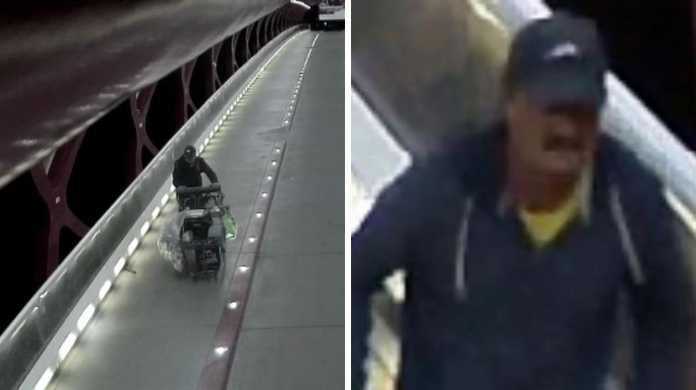 The suspect on the Peace Bridge.