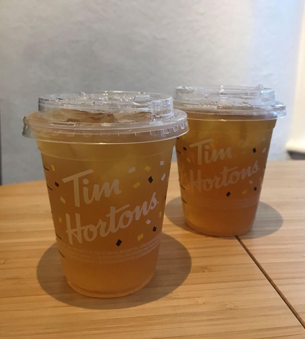 The sweetened and unsweetened version of the Freshly Brewed Iced Tea Quencher.
