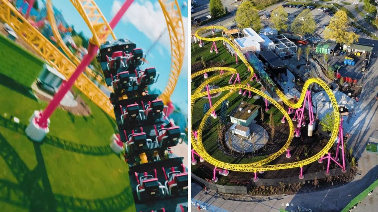 The ThudnerVolt at the PNE. Right: A new rollercoaster at the PNE.