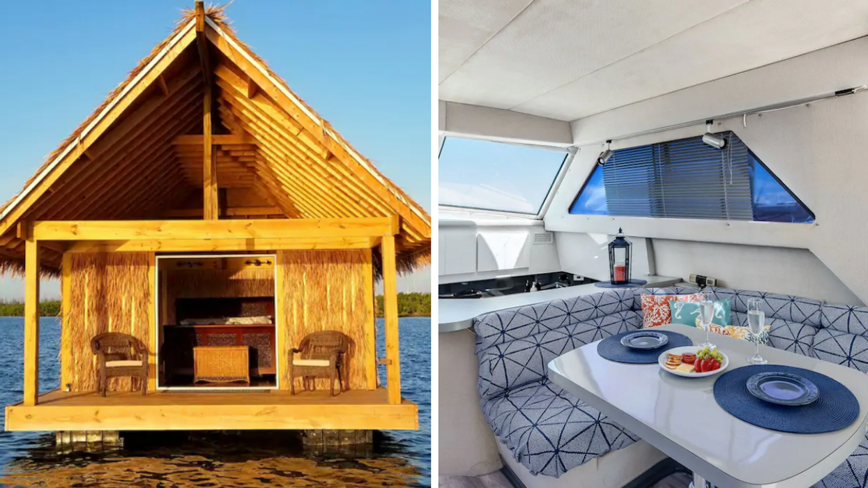 The Tiki Suite. Right: Infinity Yacht.