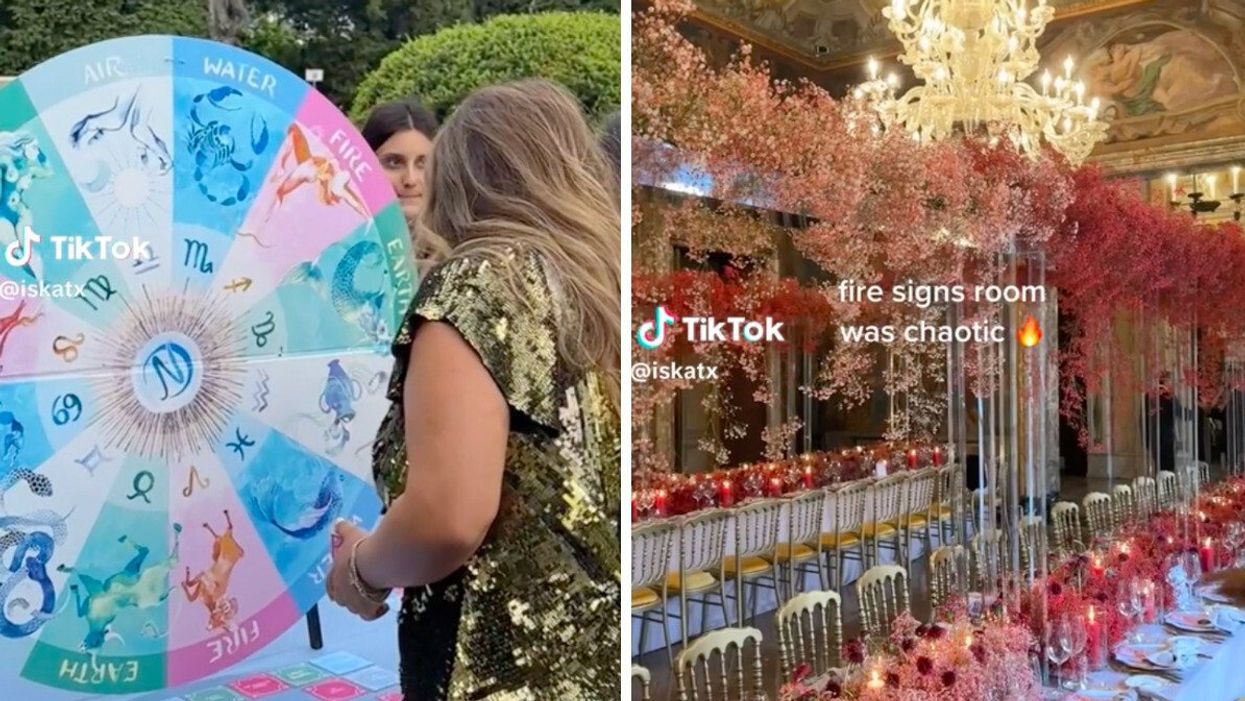 The TikTok video showing the seating plan at a wedding.
