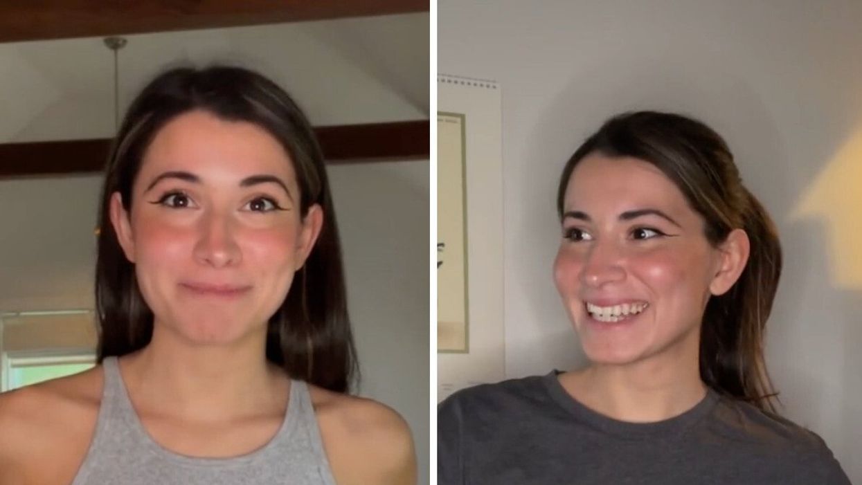 The TikToker in her TikTok skit.