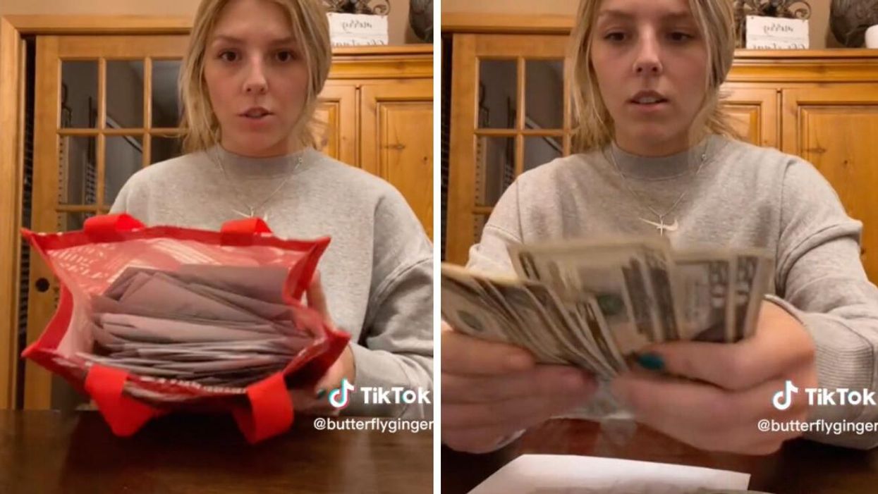 The TikToker in her video explaining the challenge.