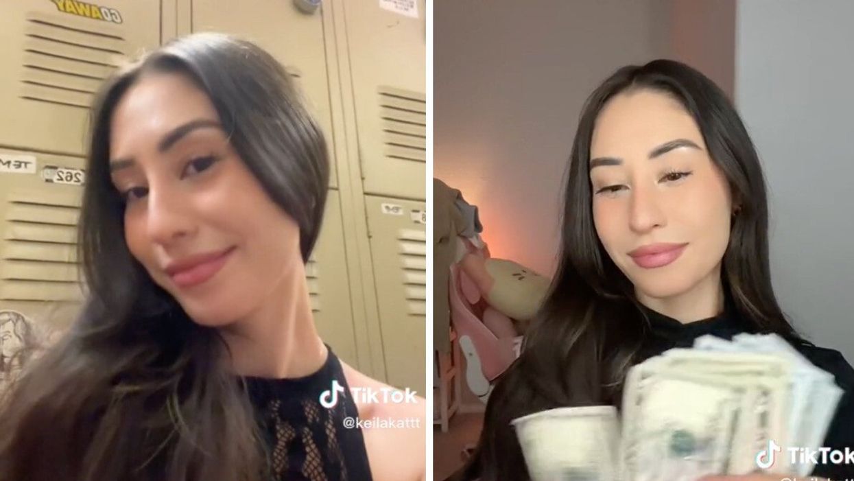 The TikToker showing her work day as a stripper.