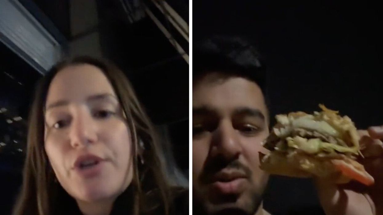 The TikToker talking about the bad date. Right: Her date responding to the video.