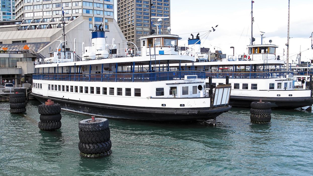 The Toronto Island ferries docked at the terminal.