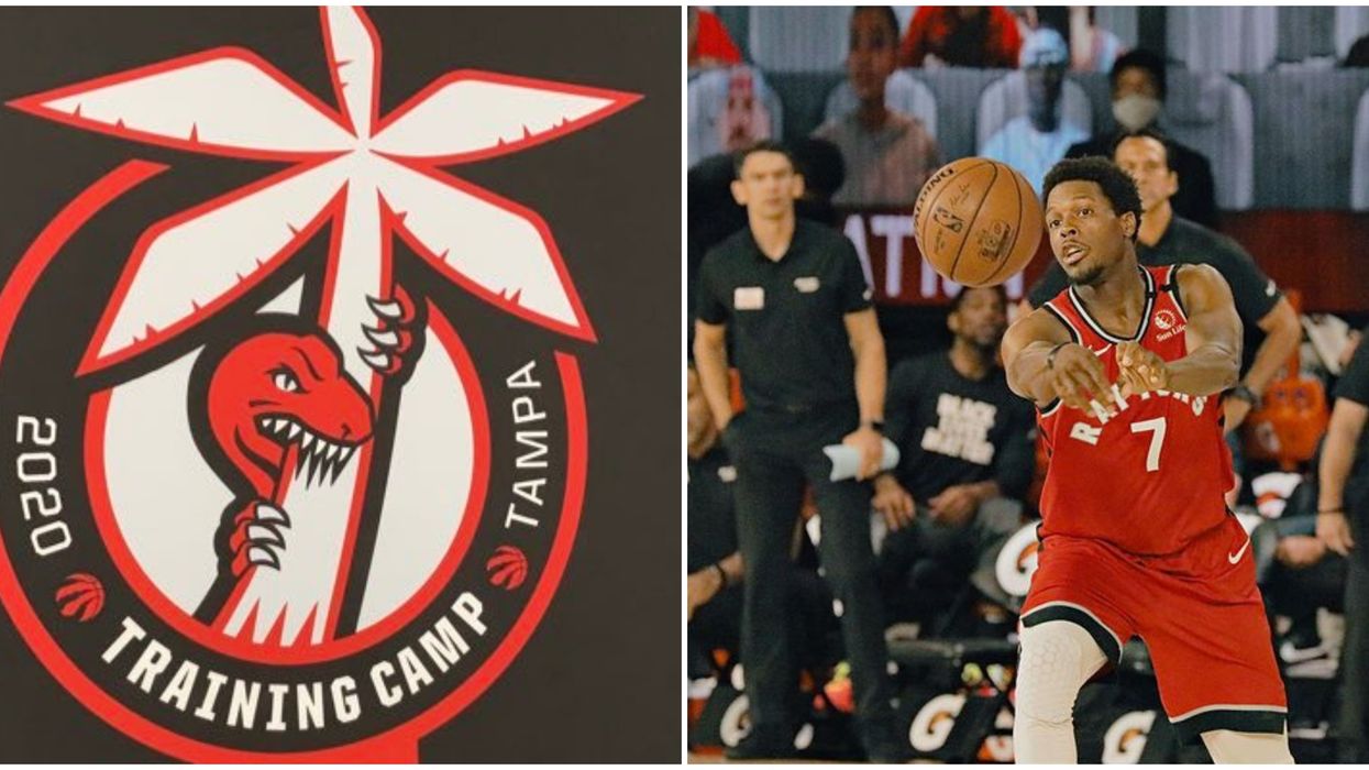 The Toronto Raptors New Logo For Their Training Camp Adds A Beachy Vibe & It Looks So Odd
