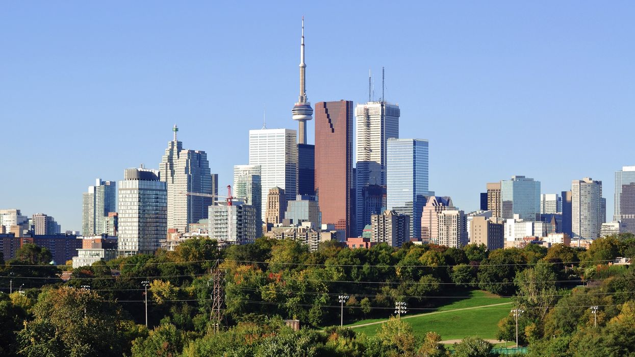 The Toronto skyline from Riverdale Park.