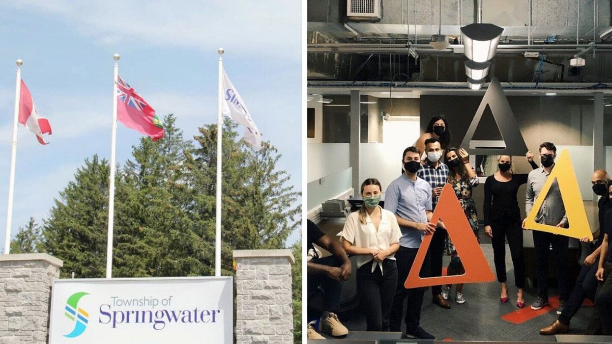 The Township of Springwater administration office. Right: Alida's Toronto office.