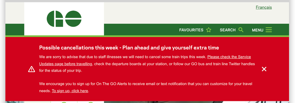 The travel advisory.