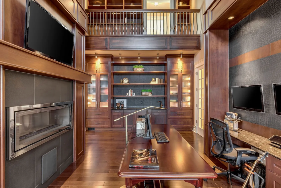 The two-storey study and library.