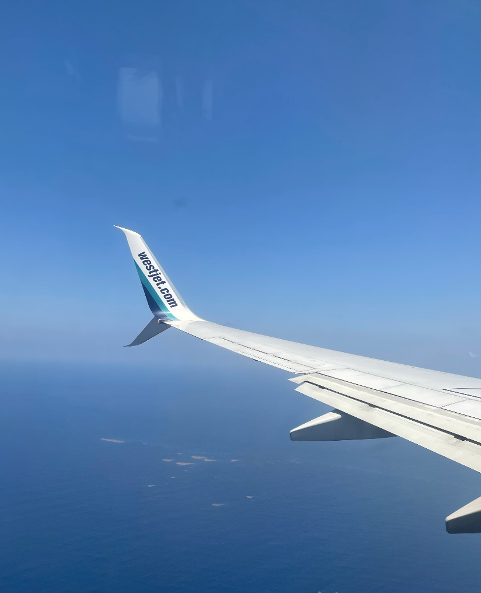 The view from a plane window.