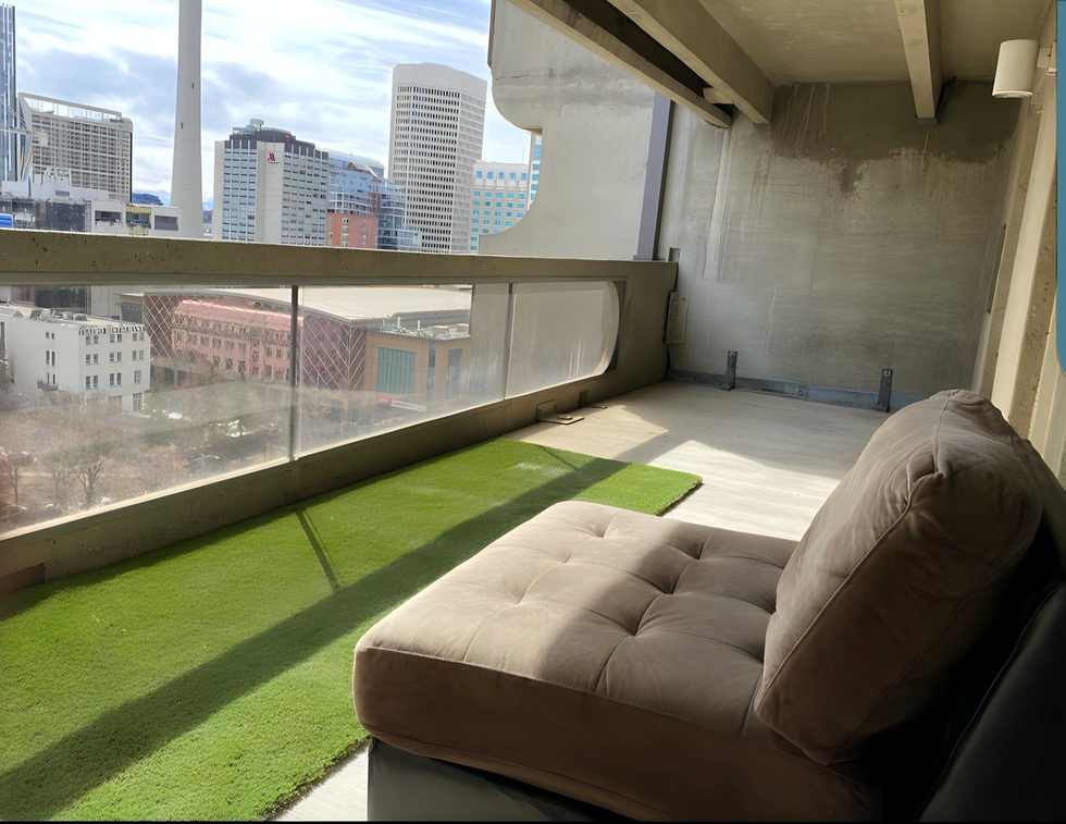 The view from the balcony of an apartment for rent in Calgary, AB.